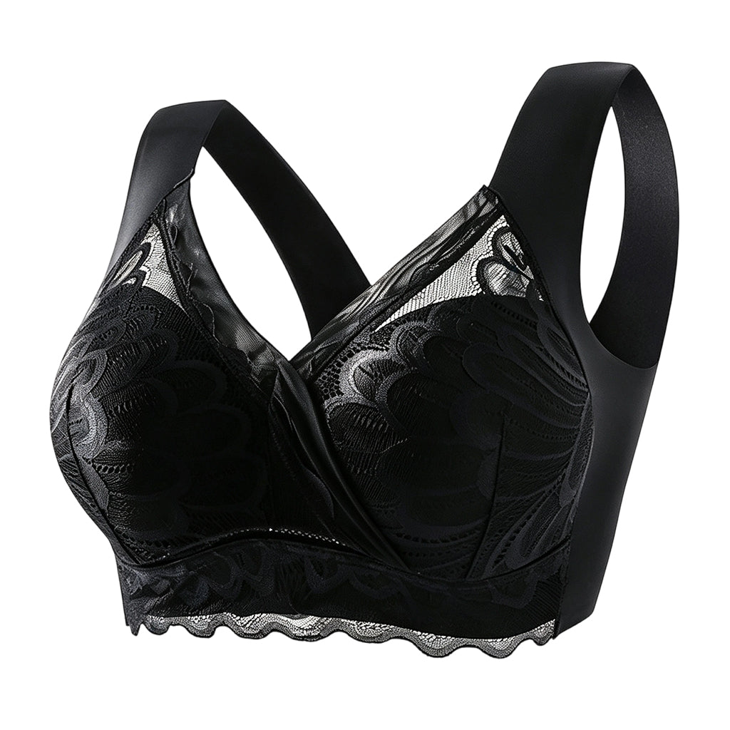 ☁️Seamless & Wireless, All-Day Comfort👙 Women's Seamless Lace Bra – W-Shaped Soft Support & U-Back | Perfect for Daily Wear & Invisible Comfort, No More Marks ✨
