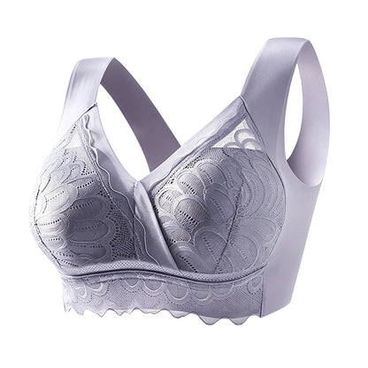☁️Seamless & Wireless, All-Day Comfort👙 Women's Seamless Lace Bra – W-Shaped Soft Support & U-Back | Perfect for Daily Wear & Invisible Comfort, No More Marks ✨