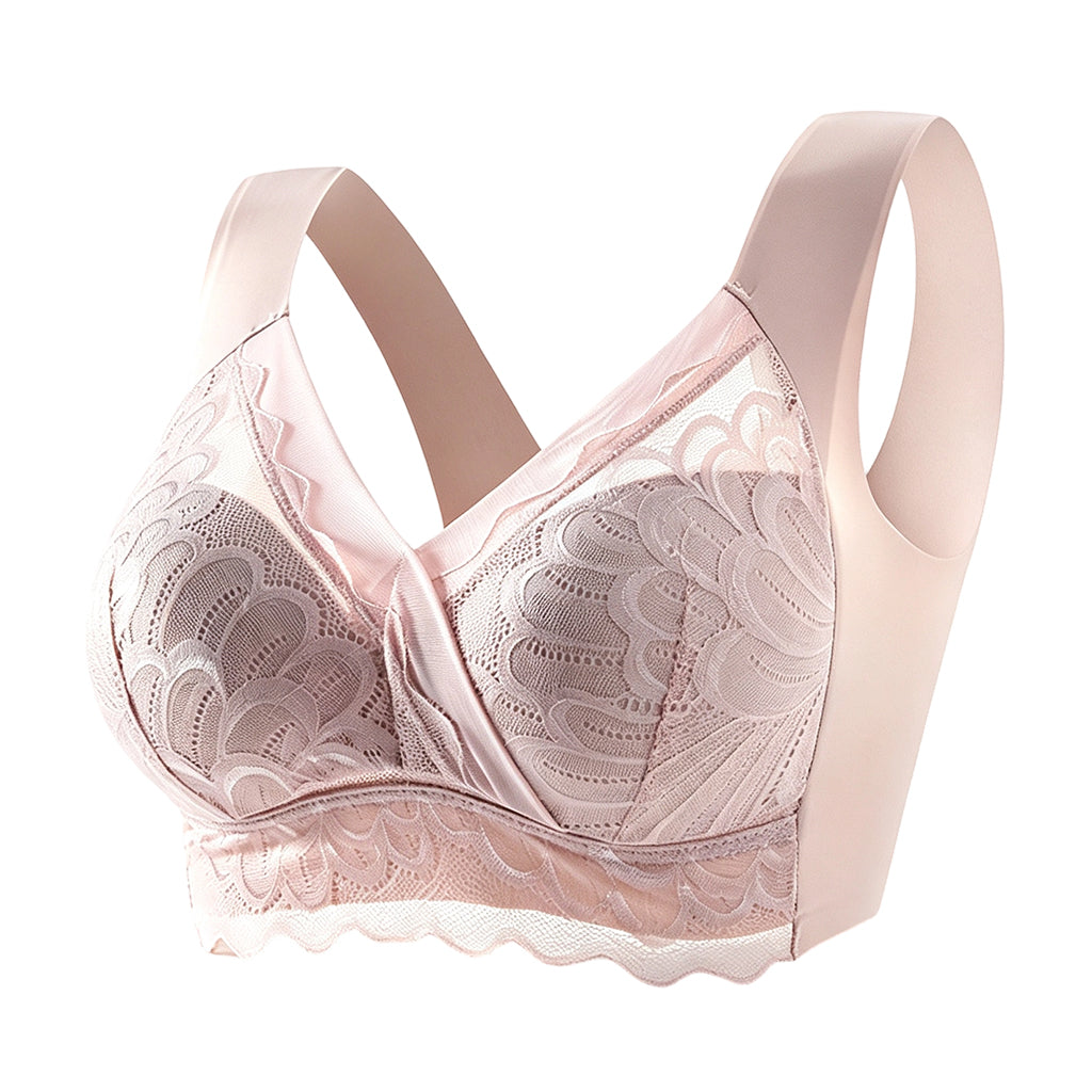 ☁️Seamless & Wireless, All-Day Comfort👙 Women's Seamless Lace Bra – W-Shaped Soft Support & U-Back | Perfect for Daily Wear & Invisible Comfort, No More Marks ✨