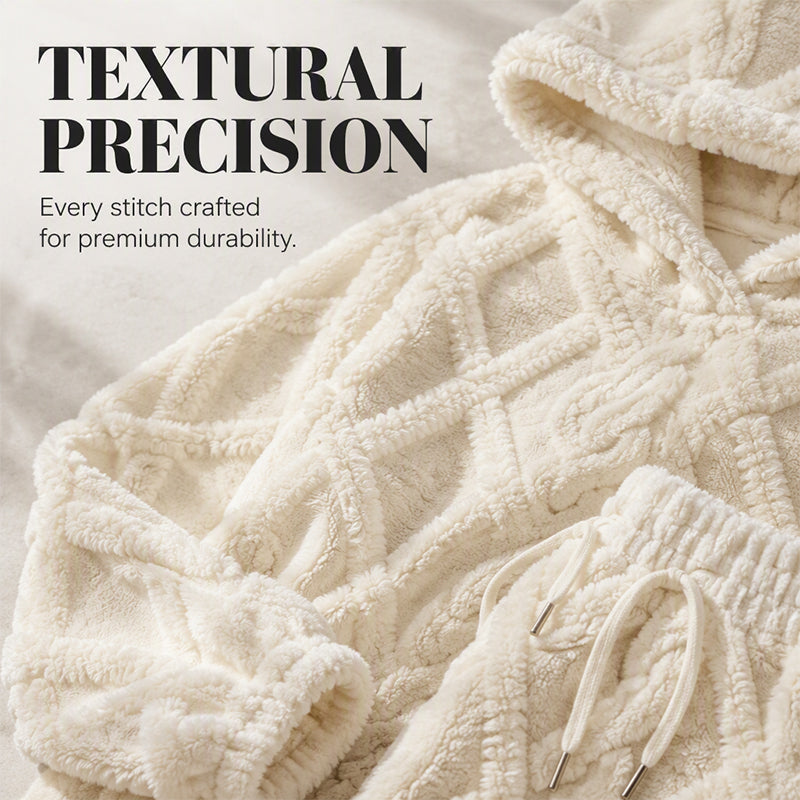 🌸Plus-Size Loose Fit, Multi-Season🧥 Women's Geometric Plush Thermal Set – S-5XL & Spring/Autumn/Winter ✨