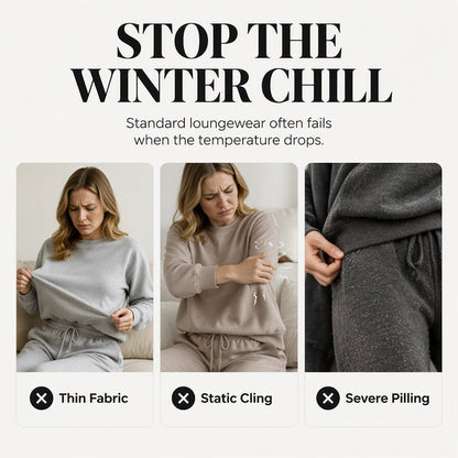 🌸Plus-Size Loose Fit, Multi-Season🧥 Women's Geometric Plush Thermal Set – S-5XL & Spring/Autumn/Winter ✨