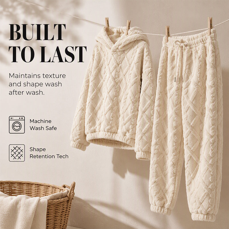 🌸Plus-Size Loose Fit, Multi-Season🧥 Women's Geometric Plush Thermal Set – S-5XL & Spring/Autumn/Winter ✨