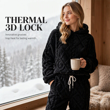 🌸Plus-Size Loose Fit, Multi-Season🧥 Women's Geometric Plush Thermal Set – S-5XL & Spring/Autumn/Winter ✨