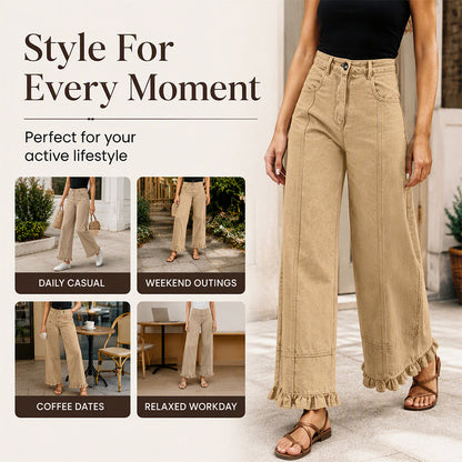 👖Ruffle Hem, Relaxed Denim✨ Women's Ruffle-Hem Relaxed-Fit Jeans – Sweet & Standout Style ✨