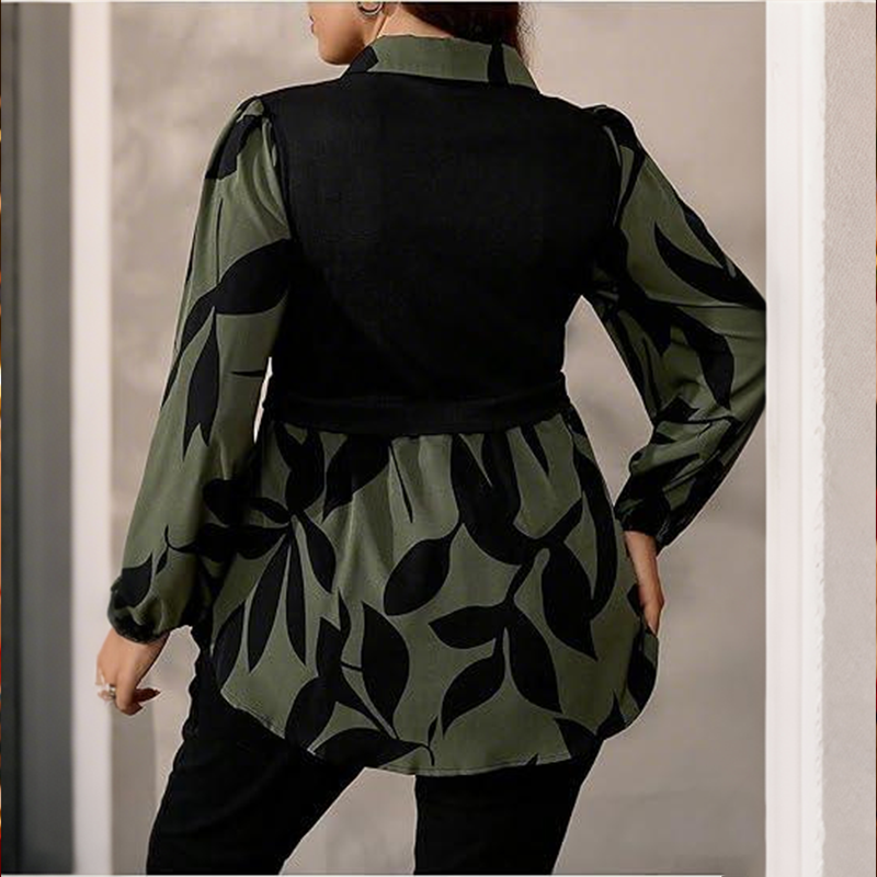 ☁️Relaxed Plus Size, All-Day Comfort👚 Women's Faux Layered Shirt – XL-4XL & Soft Blend | Perfect for All Body Types, All-Day Ease, No Clinging ✨