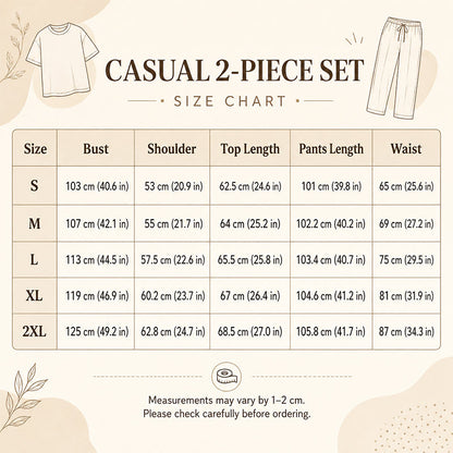 ✨Flattering Drape, Elongating Silhouette – Women's Relaxed Top & Wide-Leg Pants Set ✨