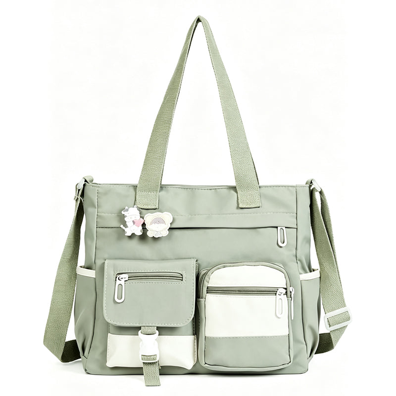 🛍️Large Capacity & Multi-Pocket, Commute & Shopping👝 Canvas Tote Bag – Multi-Pocket Design & Spacious