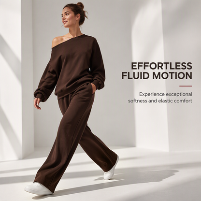 🌸Plus-Size Loose Fit, Freedom to Move🧘 Women's Leisure 2-Piece Set – Elastic Waist & Side Pockets | Loose & Non-Restrictive, Comfortable & Free ✨
