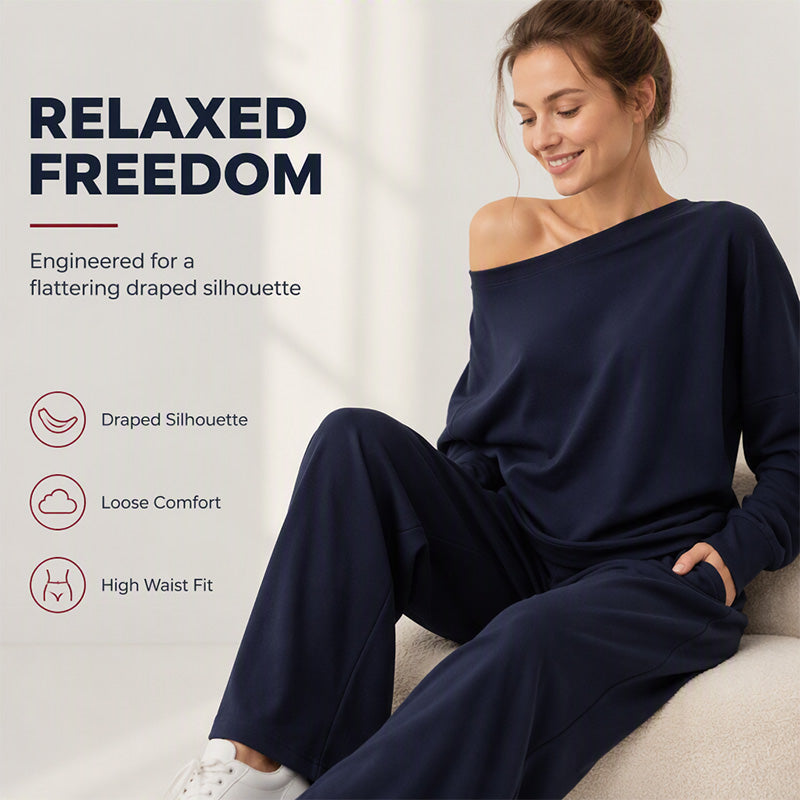 🌸Plus-Size Loose Fit, Freedom to Move🧘 Women's Leisure 2-Piece Set – Elastic Waist & Side Pockets | Loose & Non-Restrictive, Comfortable & Free ✨