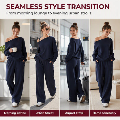 🌸Plus-Size Loose Fit, Freedom to Move🧘 Women's Leisure 2-Piece Set – Elastic Waist & Side Pockets | Loose & Non-Restrictive, Comfortable & Free ✨