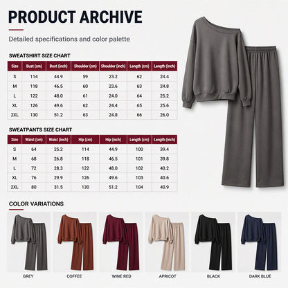 🌸Plus-Size Loose Fit, Freedom to Move🧘 Women's Leisure 2-Piece Set – Elastic Waist & Side Pockets | Loose & Non-Restrictive, Comfortable & Free ✨