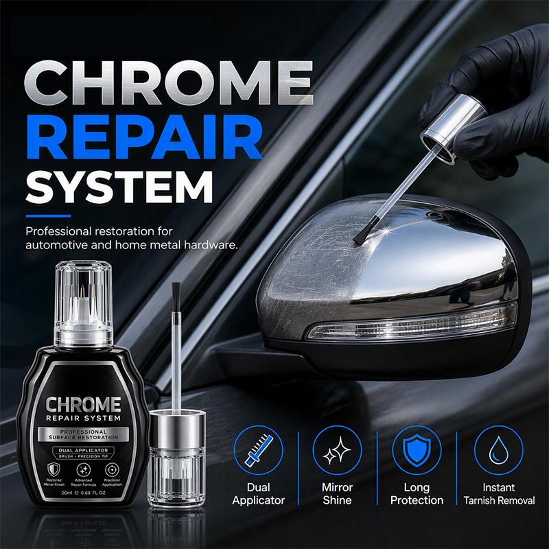 ✨ Chrome Repair Pen – Dual-Applicator Mirror-Shine Metal Touch-Up Tool 🚗🔧