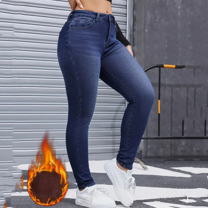 🌸Plus-Size Friendly, Confident Fit👖 Women's Plush-Lined Skinny Jeans – S-2XL & High-Stretch Comfort | Perfect for All Body Types, Warm & Non-Restrictive, Confident Curves ✨