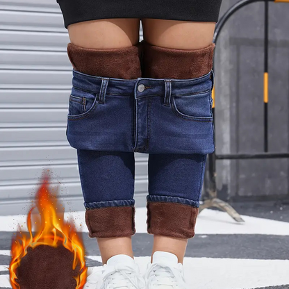 🌸Plus-Size Friendly, Confident Fit👖 Women's Plush-Lined Skinny Jeans – S-2XL & High-Stretch Comfort | Perfect for All Body Types, Warm & Non-Restrictive, Confident Curves ✨
