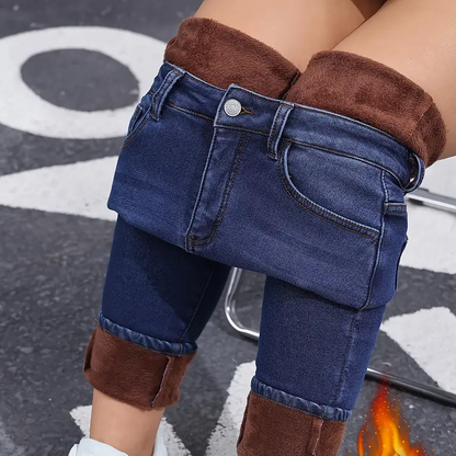 🌸Plus-Size Friendly, Confident Fit👖 Women's Plush-Lined Skinny Jeans – S-2XL & High-Stretch Comfort | Perfect for All Body Types, Warm & Non-Restrictive, Confident Curves ✨