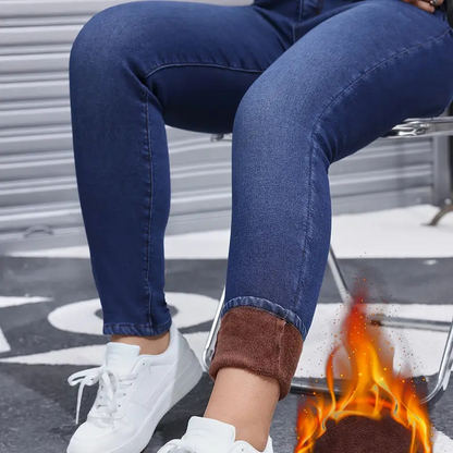 🌸Plus-Size Friendly, Confident Fit👖 Women's Plush-Lined Skinny Jeans – S-2XL & High-Stretch Comfort | Perfect for All Body Types, Warm & Non-Restrictive, Confident Curves ✨