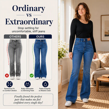 👖 High-Waist Style, Everyday Versatile – Women's High-Waist Stretch Jeans ✨