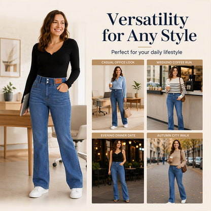 👖 High-Waist Style, Everyday Versatile – Women's High-Waist Stretch Jeans ✨