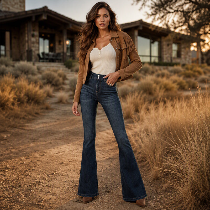 👖 High-Waist Style, Everyday Versatile – Women's High-Waist Stretch Jeans ✨