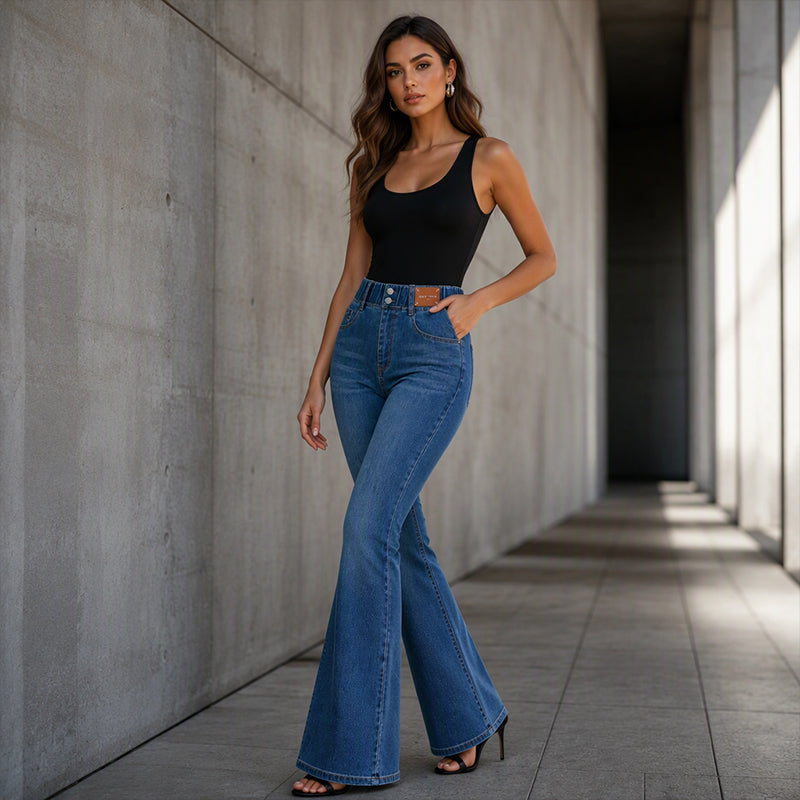 👖 High-Waist Style, Everyday Versatile – Women's High-Waist Stretch Jeans ✨