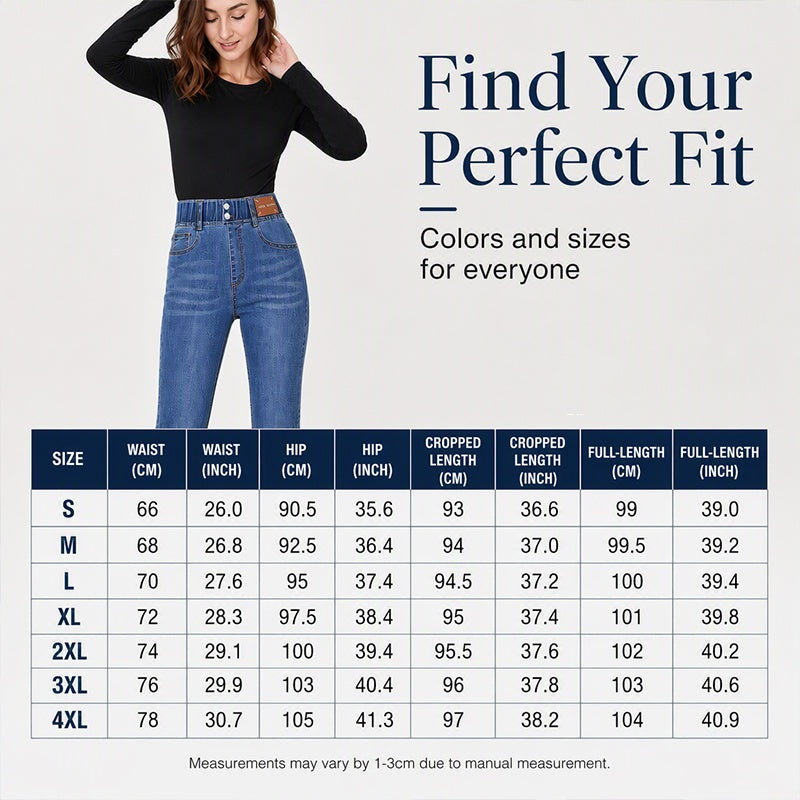 👖 High-Waist Style, Everyday Versatile – Women's High-Waist Stretch Jeans ✨