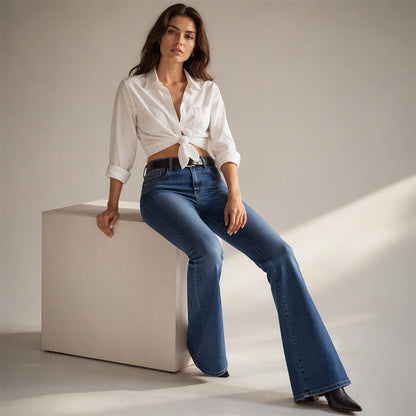 👖 High-Waist Style, Everyday Versatile – Women's High-Waist Stretch Jeans ✨