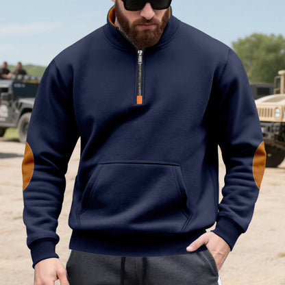 Men's Stand Collar Half-Zip Sweatshirt