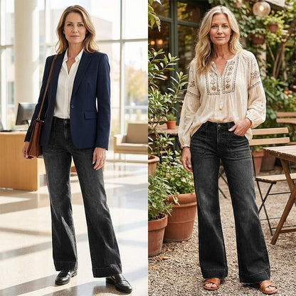 ☁️Stretchy Comfort, All-Day Wear👖 Women's Stretch Flare Jeans – Soft & Breathable, Body-Hugging Comfort ✨