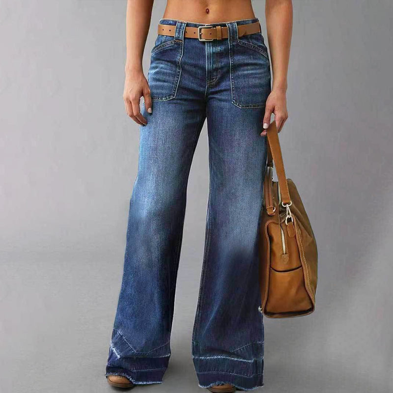 ☁️Stretchy Comfort, All-Day Wear👖 Women's Stretch Flare Jeans – Soft & Breathable, Body-Hugging Comfort ✨