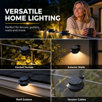 ☀️Only £ 7.99！！💡 Light Up Gutters, Fences & Garden Walls — Solar-Powered Outdoor LEDs With No Mains Wiring Needed 🏡✨