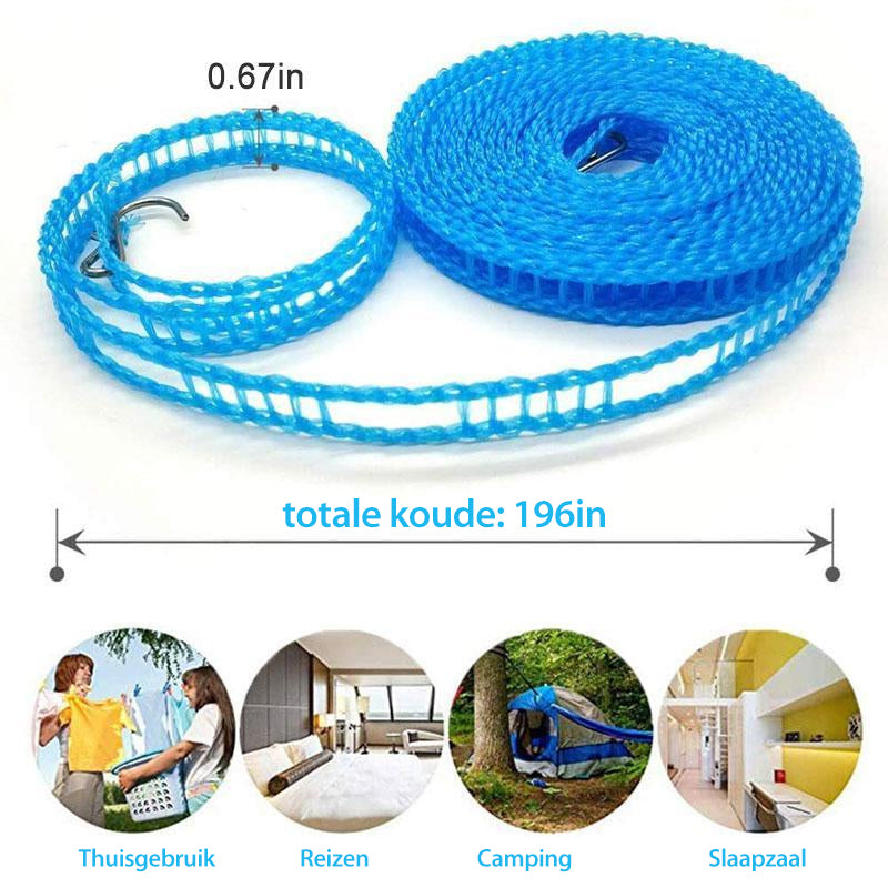 🎃Buy 1 Get 1 Free!🔥Portable Non-Slip Washing Line with Hanger Loops – 8m/10m