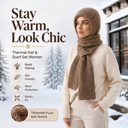 🧣All-in-One Warmth, Full Protection🧤 Hooded Scarf – Hat, Hood & Neck Warmer in One | Thick Plush Lining, Full Ear & Neck Coverage ✨