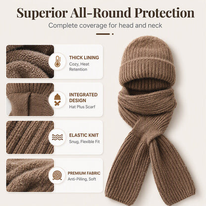 🧣All-in-One Warmth, Full Protection🧤 Hooded Scarf – Hat, Hood & Neck Warmer in One | Thick Plush Lining, Full Ear & Neck Coverage ✨