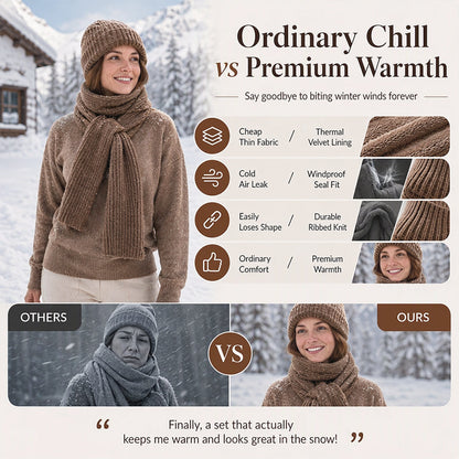 🧣All-in-One Warmth, Full Protection🧤 Hooded Scarf – Hat, Hood & Neck Warmer in One | Thick Plush Lining, Full Ear & Neck Coverage ✨