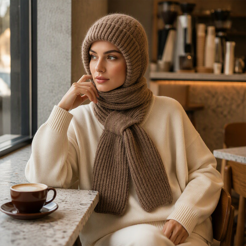 🧣All-in-One Warmth, Full Protection🧤 Hooded Scarf – Hat, Hood & Neck Warmer in One | Thick Plush Lining, Full Ear & Neck Coverage ✨