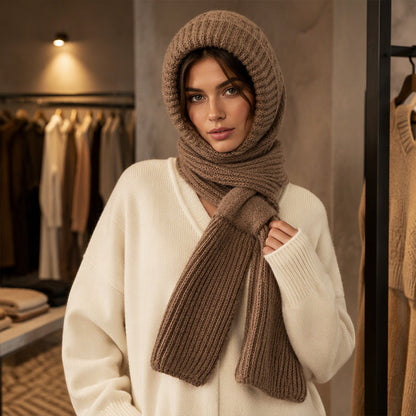 🧣All-in-One Warmth, Full Protection🧤 Hooded Scarf – Hat, Hood & Neck Warmer in One | Thick Plush Lining, Full Ear & Neck Coverage ✨