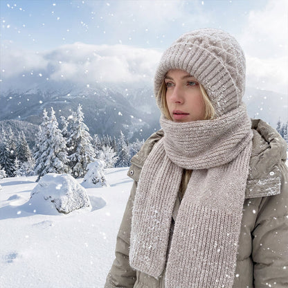 🧣All-in-One Warmth, Full Protection🧤 Hooded Scarf – Hat, Hood & Neck Warmer in One | Thick Plush Lining, Full Ear & Neck Coverage ✨
