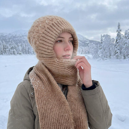 🧣All-in-One Warmth, Full Protection🧤 Hooded Scarf – Hat, Hood & Neck Warmer in One | Thick Plush Lining, Full Ear & Neck Coverage ✨
