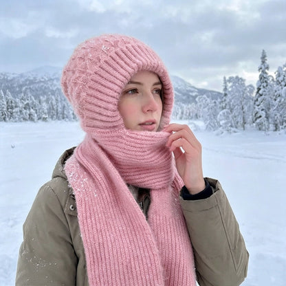 🧣All-in-One Warmth, Full Protection🧤 Hooded Scarf – Hat, Hood & Neck Warmer in One | Thick Plush Lining, Full Ear & Neck Coverage ✨