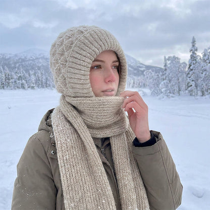 🧣All-in-One Warmth, Full Protection🧤 Hooded Scarf – Hat, Hood & Neck Warmer in One | Thick Plush Lining, Full Ear & Neck Coverage ✨