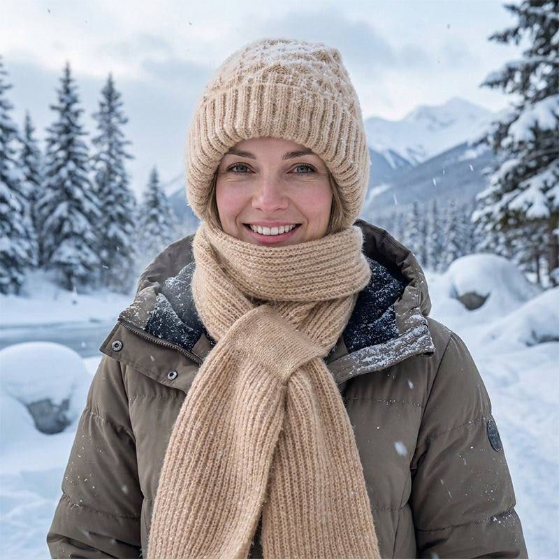 🧣All-in-One Warmth, Full Protection🧤 Hooded Scarf – Hat, Hood & Neck Warmer in One | Thick Plush Lining, Full Ear & Neck Coverage ✨