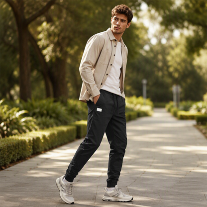 🏃Elastic Ankle, Sporty Casual👖 Men's Slim Fit Casual Pants – Drawstring Waist & Elastic Cuffs