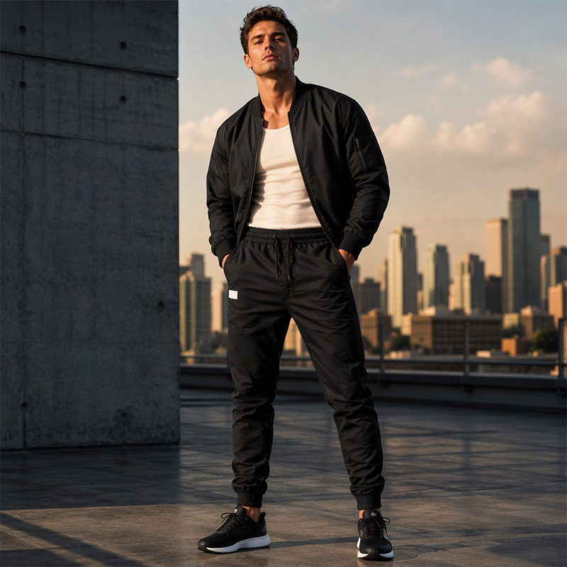 🏃Elastic Ankle, Sporty Casual👖 Men's Slim Fit Casual Pants – Drawstring Waist & Elastic Cuffs