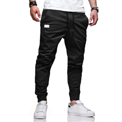 🏃Elastic Ankle, Sporty Casual👖 Men's Slim Fit Casual Pants – Drawstring Waist & Elastic Cuffs