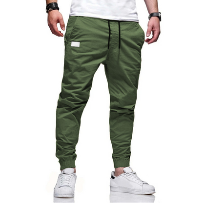 🏃Elastic Ankle, Sporty Casual👖 Men's Slim Fit Casual Pants – Drawstring Waist & Elastic Cuffs