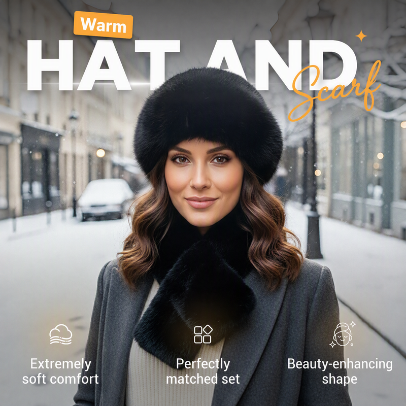 🧣Thickened Warmth, Full Cold Protection🎩 Winter Plush Scarf & Hat Set – Thick Plush & Heat Lock | Full Head & Neck Coverage, Blocks Severe Cold ✨