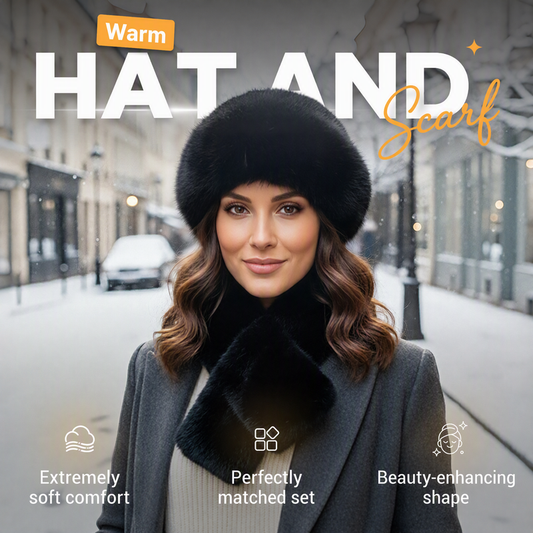 🧣Thickened Warmth, Full Cold Protection🎩 Winter Plush Scarf & Hat Set – Thick Plush & Heat Lock | Full Head & Neck Coverage, Blocks Severe Cold ✨