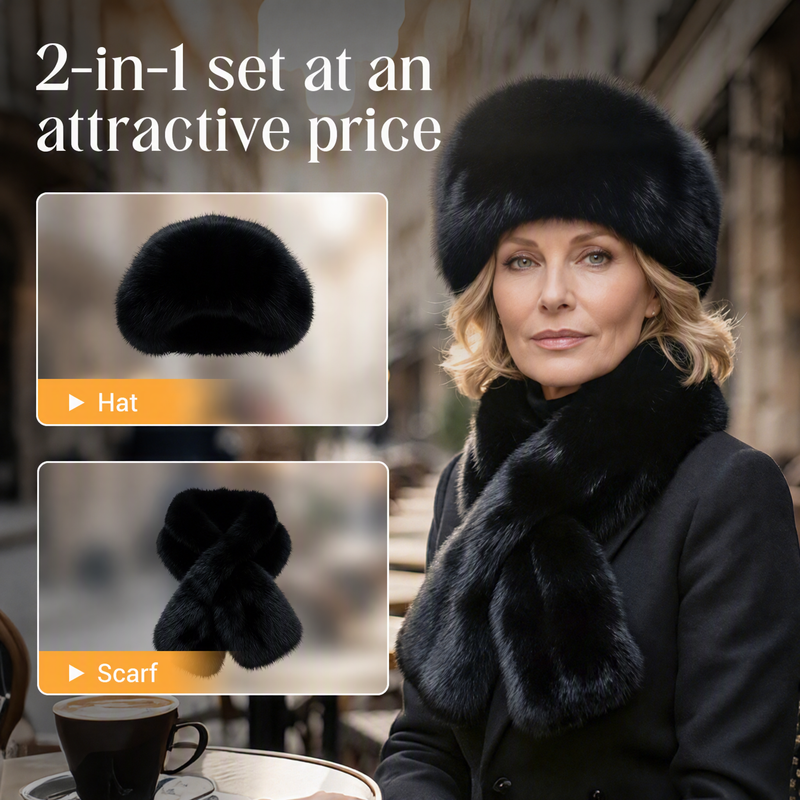 🧣Thickened Warmth, Full Cold Protection🎩 Winter Plush Scarf & Hat Set – Thick Plush & Heat Lock | Full Head & Neck Coverage, Blocks Severe Cold ✨