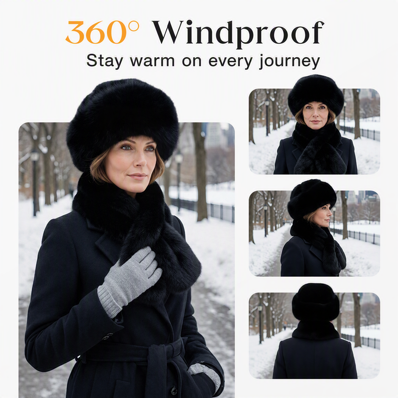 🧣Thickened Warmth, Full Cold Protection🎩 Winter Plush Scarf & Hat Set – Thick Plush & Heat Lock | Full Head & Neck Coverage, Blocks Severe Cold ✨