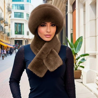 🧣Thickened Warmth, Full Cold Protection🎩 Winter Plush Scarf & Hat Set – Thick Plush & Heat Lock | Full Head & Neck Coverage, Blocks Severe Cold ✨